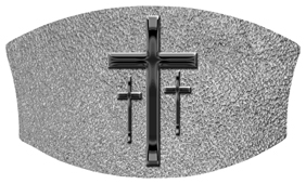 DNSWILL 517 BK SH SL Black 3 Crosses Shimmer Silver Background